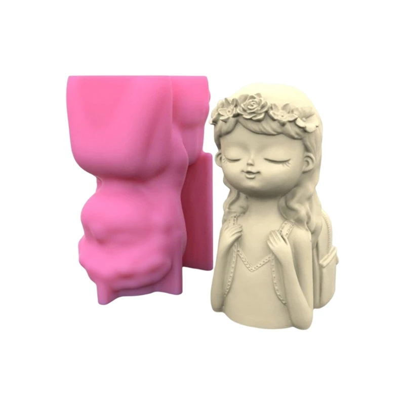 

Backpack Girl Flowerpot Storage Mold Trinket Holder Tool DIY Home Decor Mold