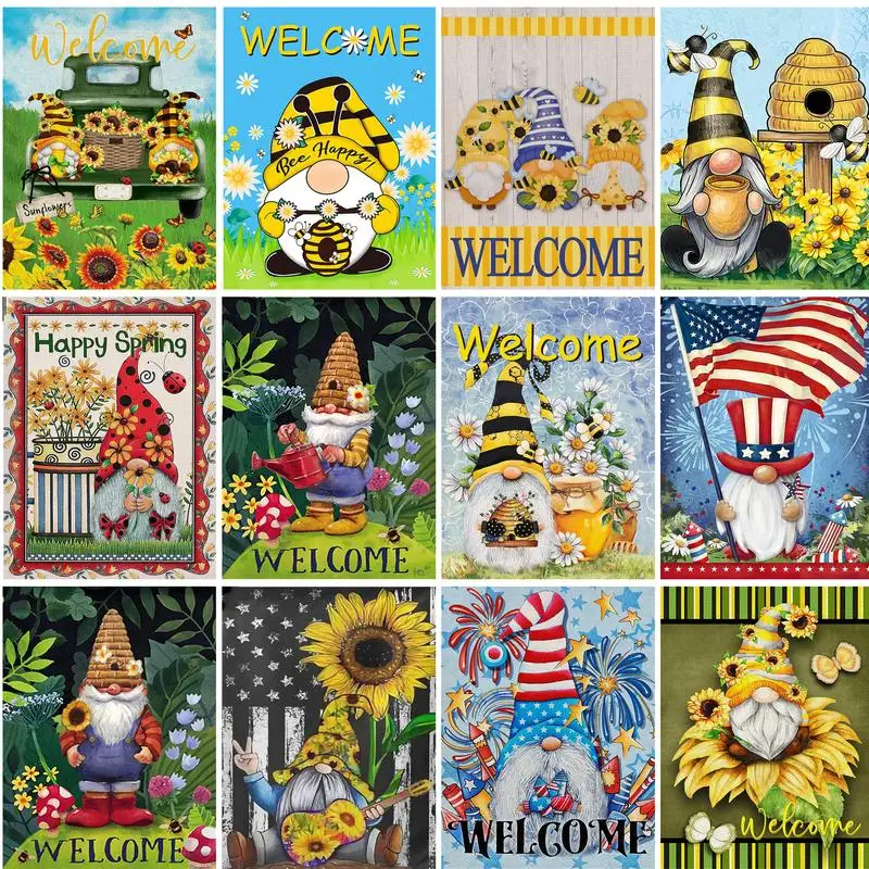 

RUOPOTY Diamond Painting Santa Claus Full Square Round Diamond Embroidery Needlework 5D DIY Mosaic Scenery Wall Art