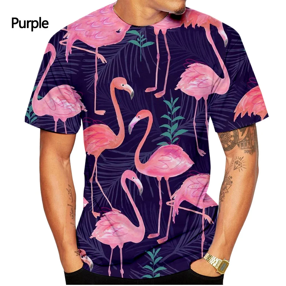 

New Fashion Flamingo 3D Printed T-Shirt Short Sleeve Casual T-Shirt for Men and Women