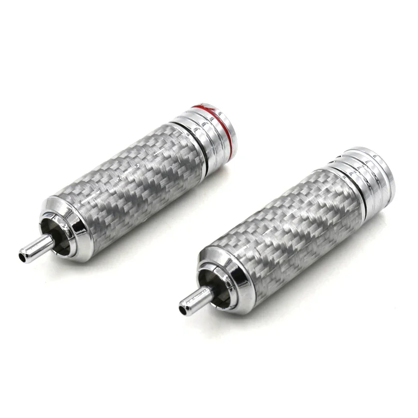 Разъем RCA из углеродного волокна Audiocrast соединительного кабеля с родиевым
