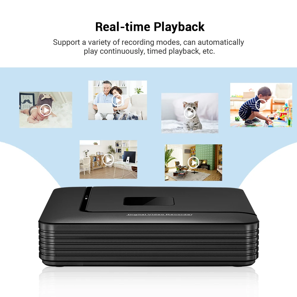 Фото 4K 8МП Ultra HD POE NVR 4/8-канальный видеорегистратор IEEE802.3af 48В POE для IP-систем безопасности с распознаванием лиц Xmeye и удаленным доступом H.265 №4
