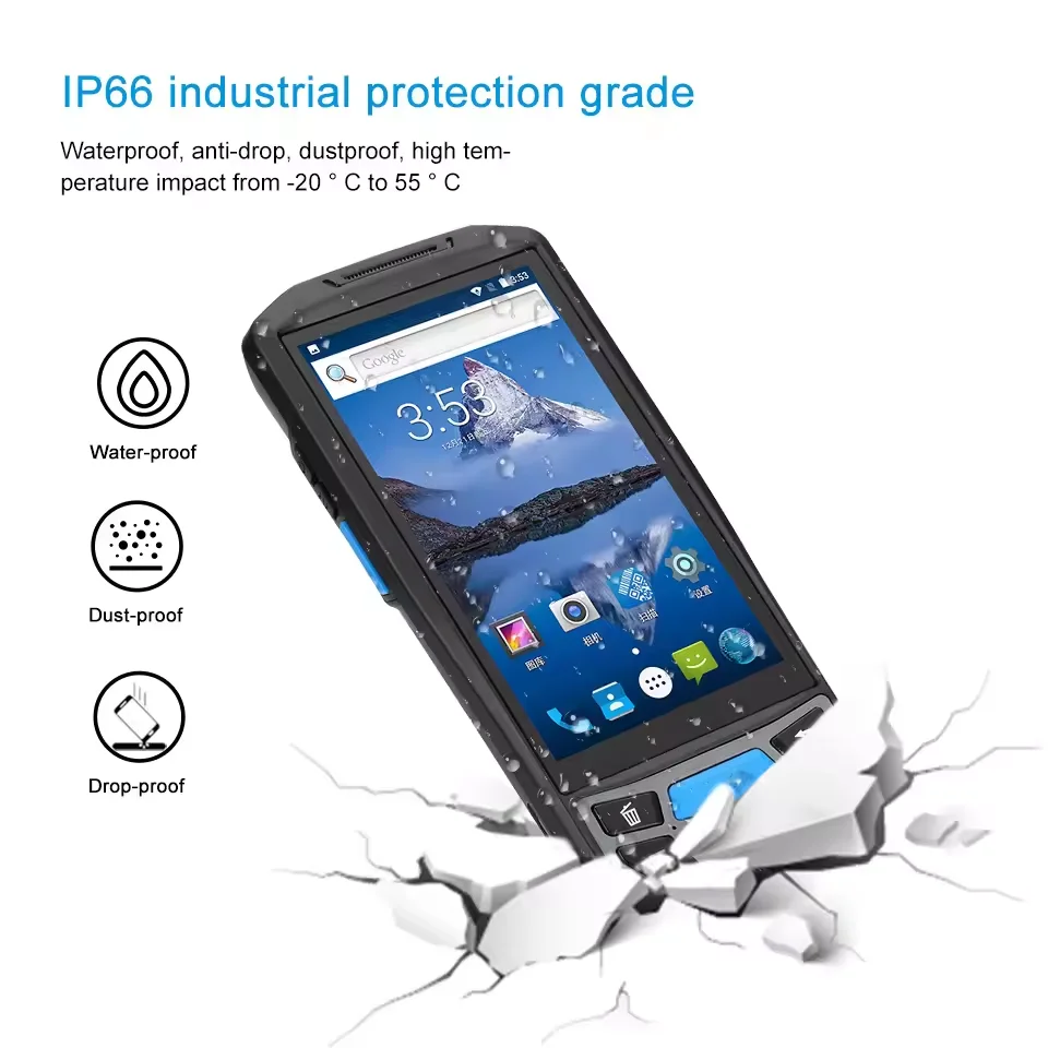 IP66 КПК Android Ручной терминал Сканер штрих-кода Honeywell 1D 2D QR Портативный считыватель