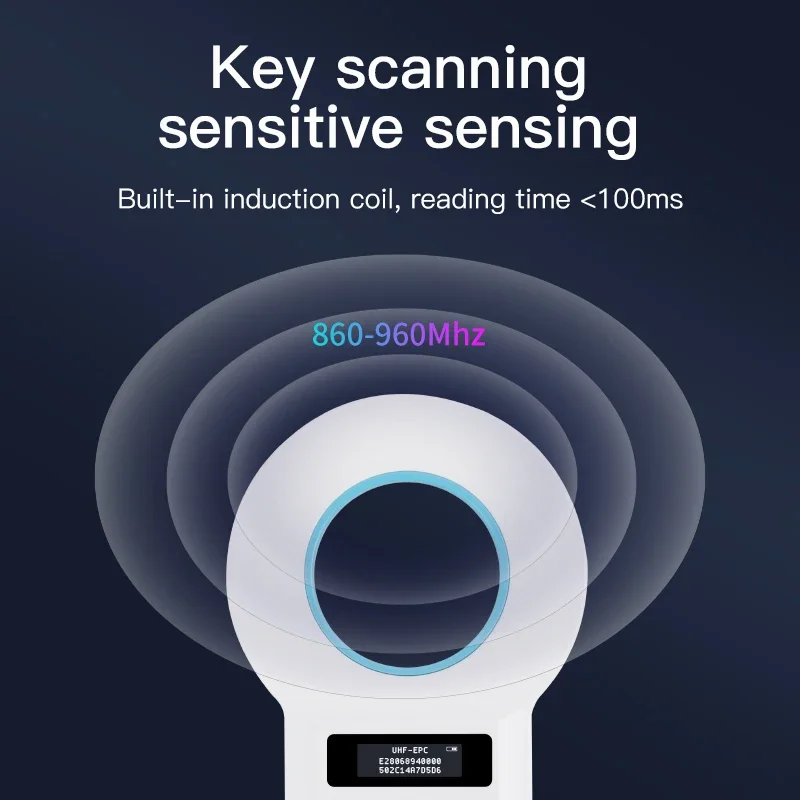 860-960 МГц ISO18000-6C UHF RFID Ручной считыватель 128 записей Память USB BT 2 4G RFID-считыватель