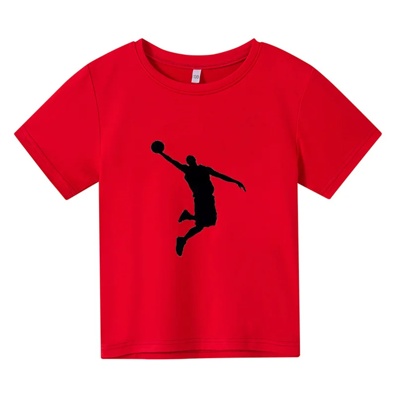 

2022 Summer Basketball Team Printed Children's T-Shirt Short Sleeve Children's Casual Sportswear Boys Girls Cotton Clothes 4-14