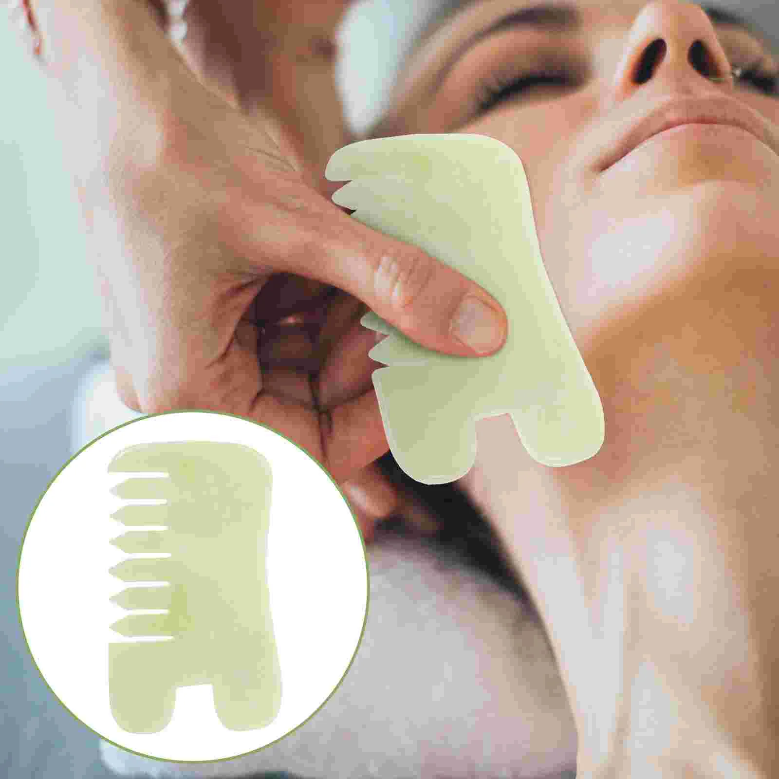 

Scraping Tool Board Massaging Comb Facial Jade Plate Stone Beauty Scalp Hair Guasha Scraper Natural Body Scratching