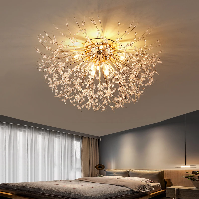 

2022 Modern Crystal Dandelion Chandelier Lighting Pendant Lamp Intdoor Lighting Led Living Room Dining Room Home Decoration