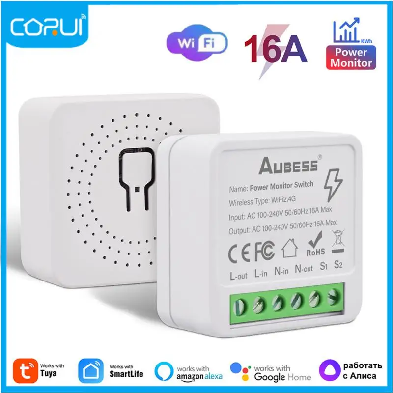 

Corui Tuya Wifi Smart Switch Energy Monitor 16A 2 Way Control Timer Wireless Switch Smart Life With Alexa Google Home Yandex