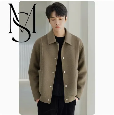 

Woolen jacket Men's autumn and winter thickened high-grade non-cashmere men's short double-sided coat top