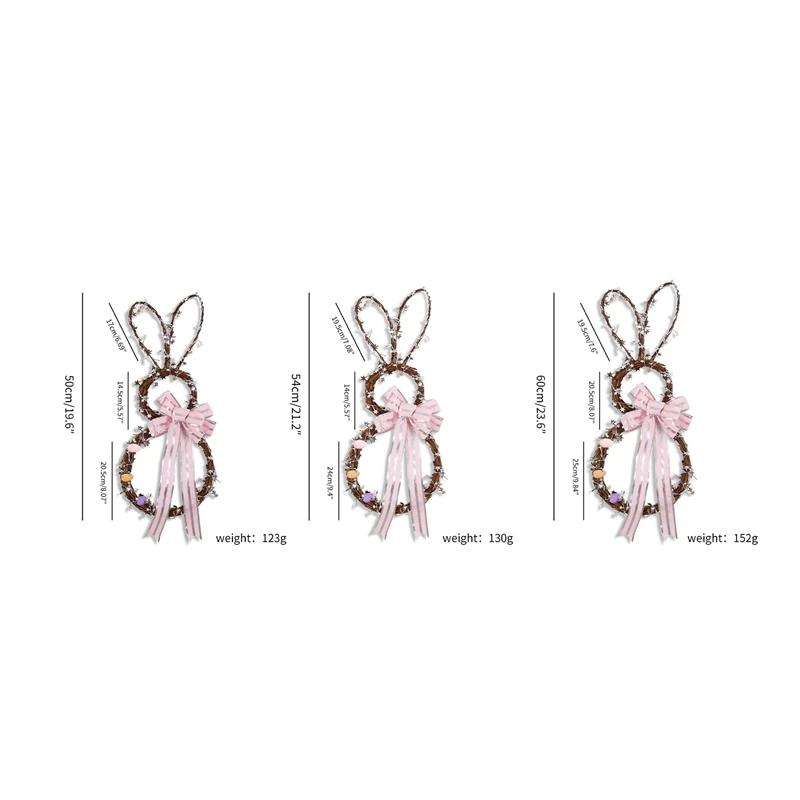 

Easter Decoration Wreath DIY Rattan Circle Rabbit Decoration Pendant Accessories Interior Door Decoration Pendant