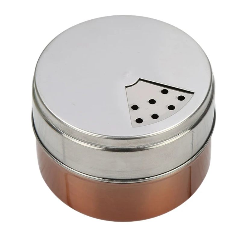 

Camping Barbecue Spice Jar Salt Sugar Shaker Pepper Bottle Stainless Steel Salt Bottle Bbq Spice Storage Can Rotating Cover