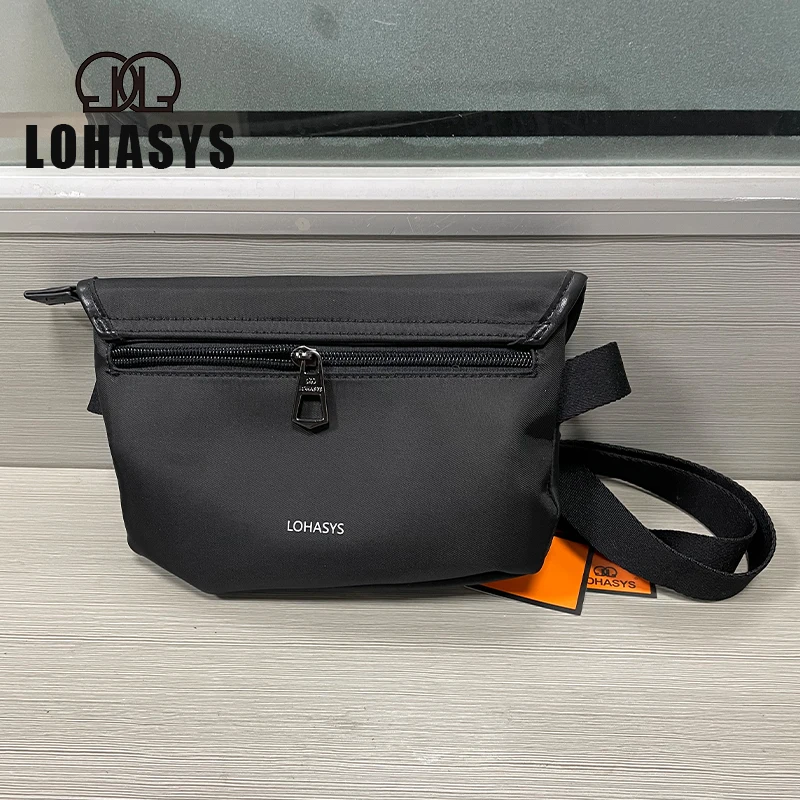 LOHASYS Multifunctional Waist Bag Belt Men  Pack Casual Phone Pouch Women Black More Pockets Small Male Waist Pack Unisex