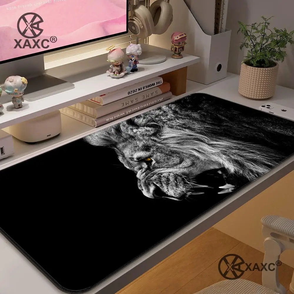 Фото Коврик для мыши King Of Beasts Lion XAXC, большой коврик для клавиатуры и мыши, нескользящий резиновый игровой коврик для мыши, коврик для ноутбука №1