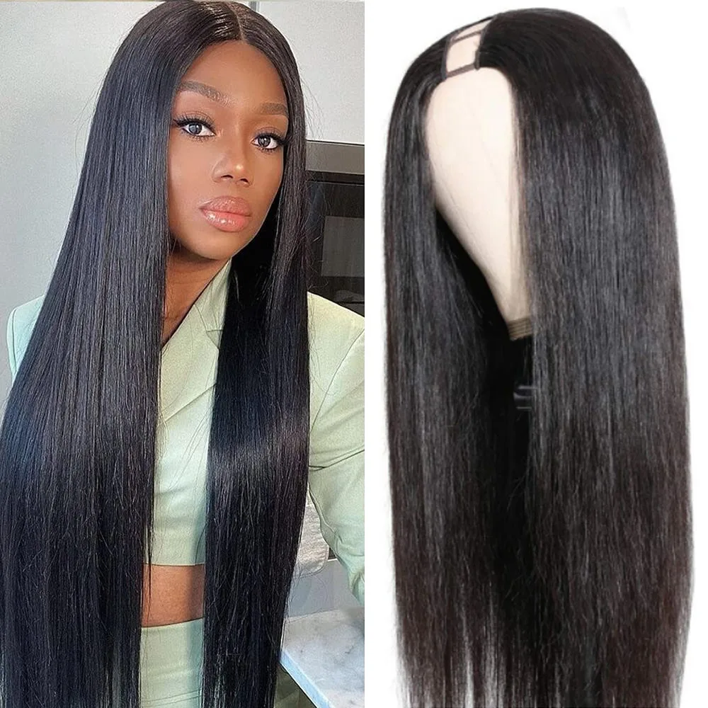 

Long Straight U Part Wigs Human Hair Wigs for Black Women Brazilian Straight Human Hair Wigs Glueless Natural Color U Part Wigs