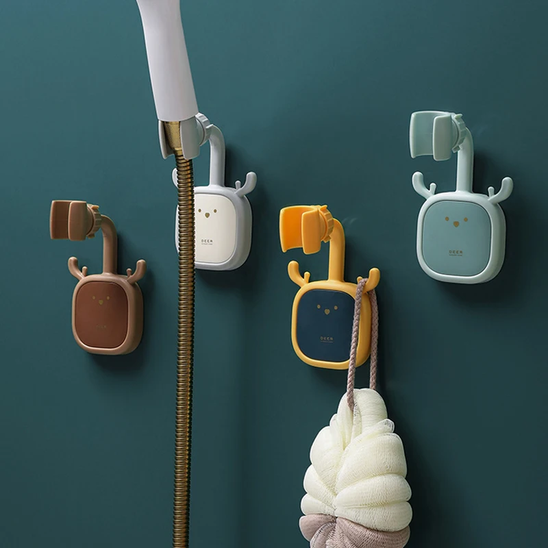 

Waterproof Shower Bracket Hole Free Moisture-proof Cartoon Shower Rack 360 Degree Plug Multi-function Shower Mount Antler Shape