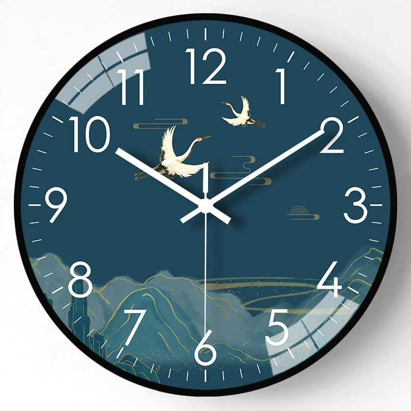 

[8 Inches 20cm] Guochao Wall Clock Living Room Home Creative Chinese Wind Clock Fashion Wall Mute Clock Reloj De Pared