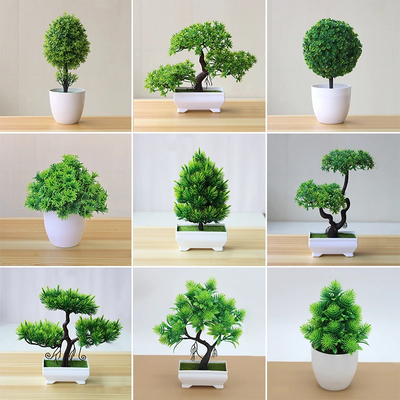 

Artificial Potted Plants, Green Bonsai, Small Tree, Grass, Pot, Ornament, Fake Flowers, Home Garden Decoration, Wedding Party