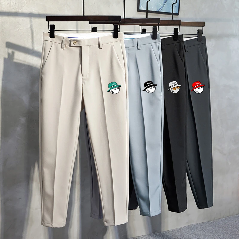 

Golf high-quality 2023 Summer British Short Suits Men's Business Dropping Feel Straight Fit Large Casual Crop Suit pants