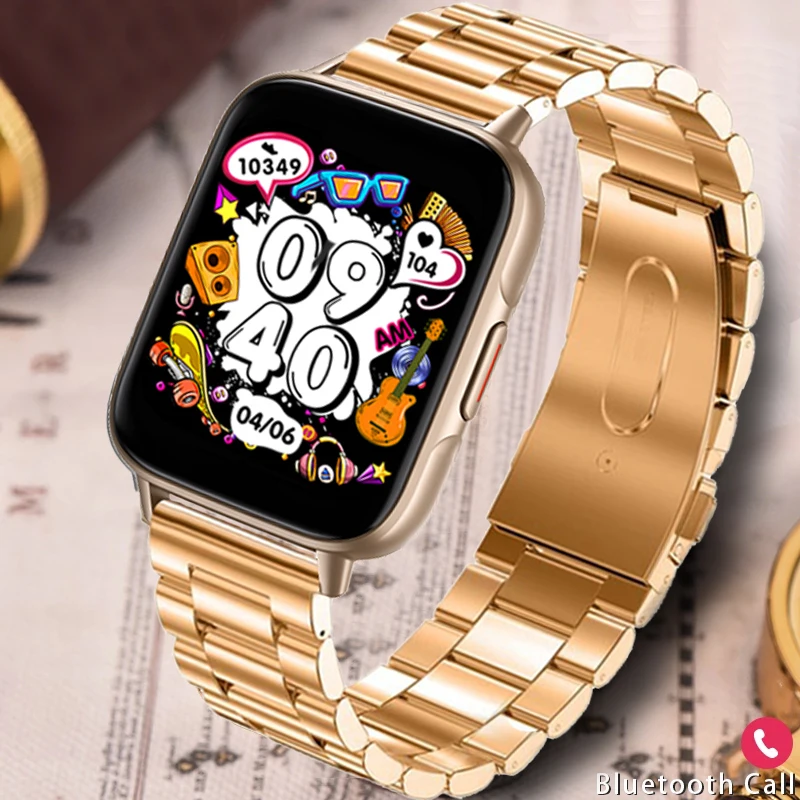 

Смарт-часы для Android, IOS, Xiaomi, мужские и женские Смарт-часы с индивидуальным циферблатом, водонепроницаемые музыкальные часы с Bluetooth, часы с сен...