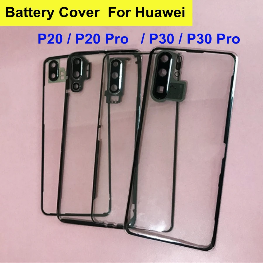 For Huawei P30 P40 Pro Battery Black Cover Rear Glass Transparent Clear Housing Case For Huawei P30 P20 Pro Battery Cover enlarge