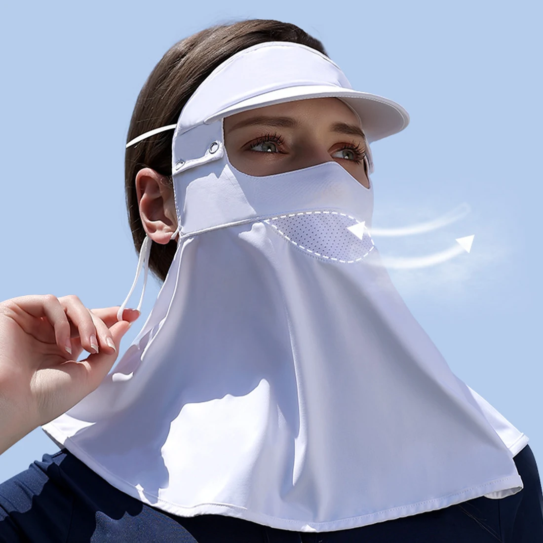 

Outdoor Sunscreen Bandana Anti-UV Hanging Ear Face Mask Removable Cap Brim Riding Climbing Golf Neck Sunshade Headscarf