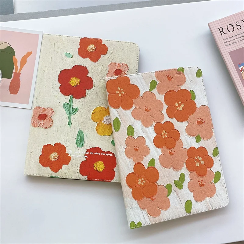 

Flower Printed Case for iPad Air 4 10.9 2021 iPad 9th Generation 10.2'' Smart Funda Cover for iPad Pro 11 10.5 Air 1 2 3 4 Capa