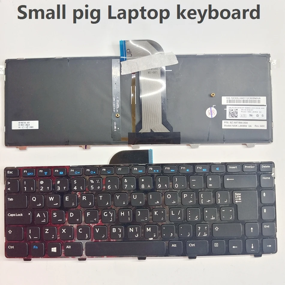

Arabic Laptop Keyboard replace FOR Dell Inspiron 3460 14R-3421 14R-5421 15Z-5523 with blackilt Series black Laptop Keyboard AR