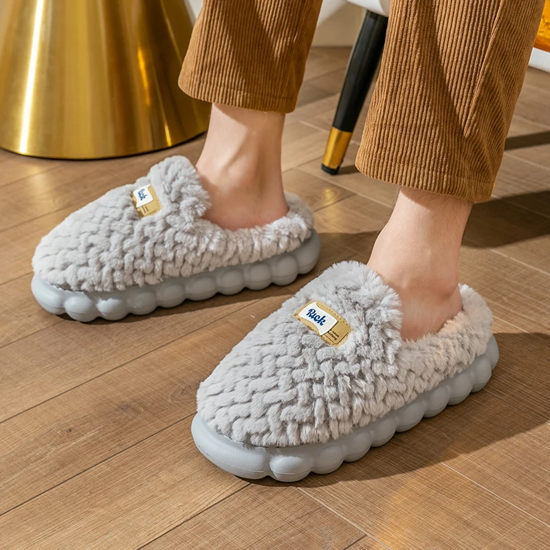 

Женские зимние тапочки, теплые, модные, повседневные, милые, с круглым носком, на плоской подошве, удобные, для дома, спальни, тапочки для пола