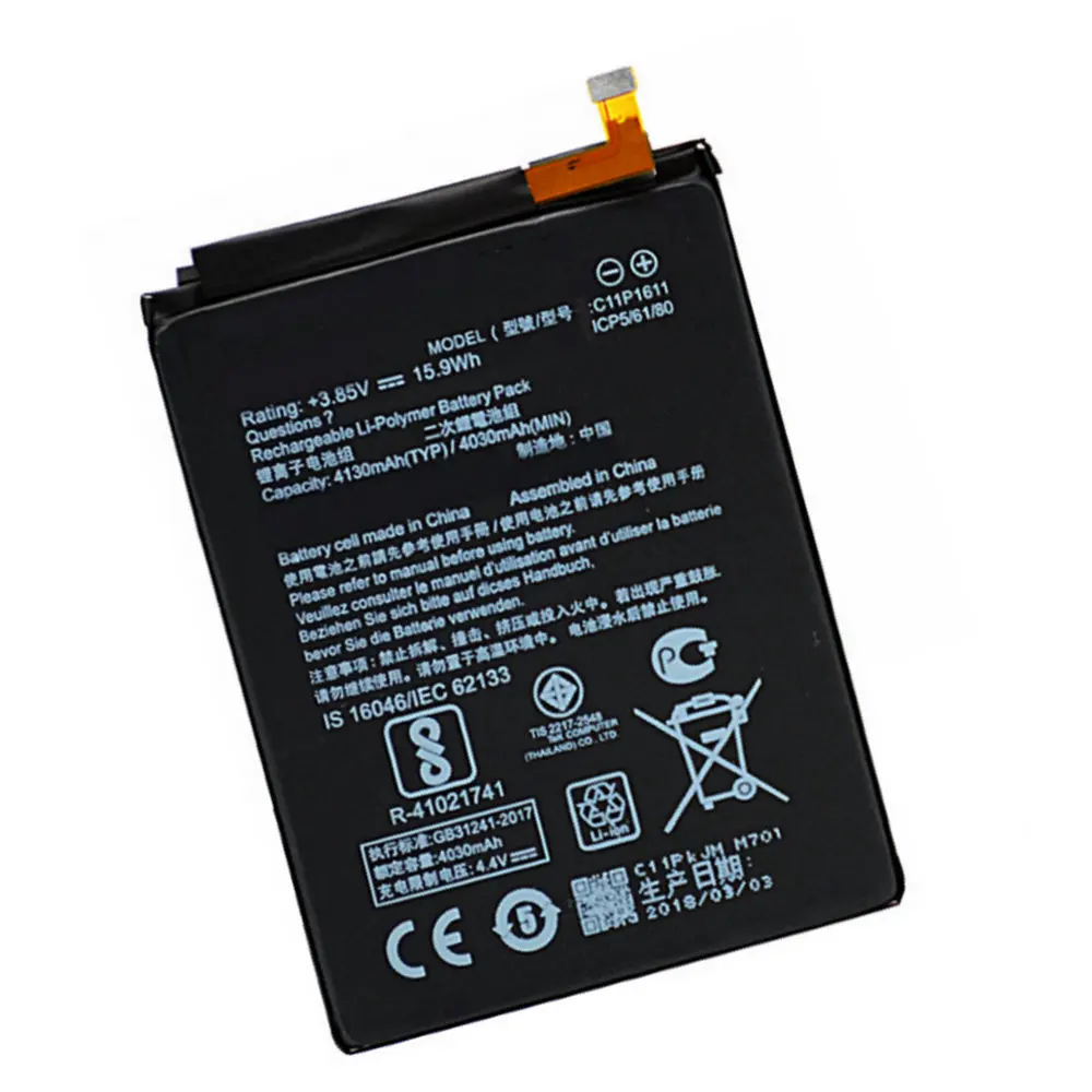 

4130mAh C11P1611 for ASUS Zenfone 3 Max Z3 MAX ZC520TL PegASUS 3 X008 D Z01B Smartphone High quality Replacement Battery NEw