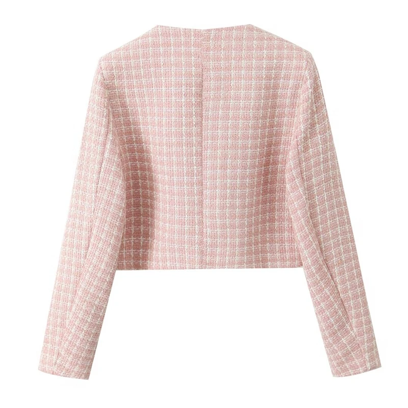 KEYANKETIAN 2024 осень/зима новый женский шерстяной твидовый укороченный костюм в