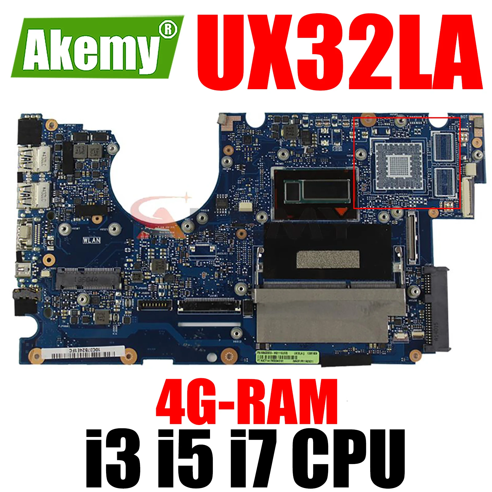 

UX32LA 4GB RAM i3-4th Gen i5-4th Gen i7-4th Gen CPU Материнская плата ASUS UX32 UX32L UX32LA UX32LN UX32LA-LN материнская плата для ноутбука