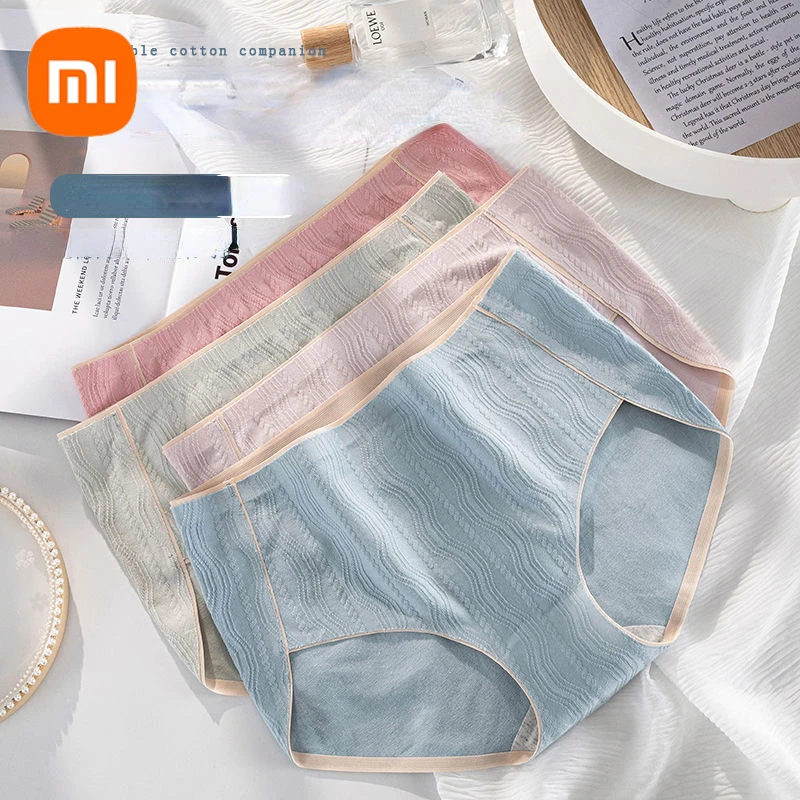 

Youpin 3pcs Cotton Panties Women Seamless Briefs No Trace Lingerie Mid Waist Girls' Solid Color Breathable Panty Women's Briefs