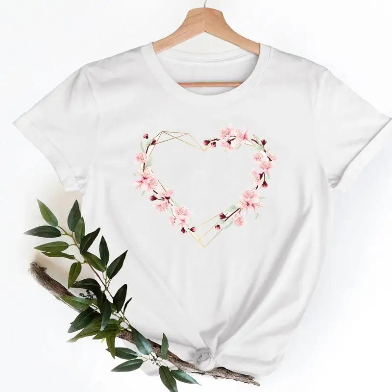 

Short Sleeve Clothes T Women Casual Fashion Tshirt Summer Flower Floral New 90s Top Female Tee Shirt Lady Graphic T-shirts