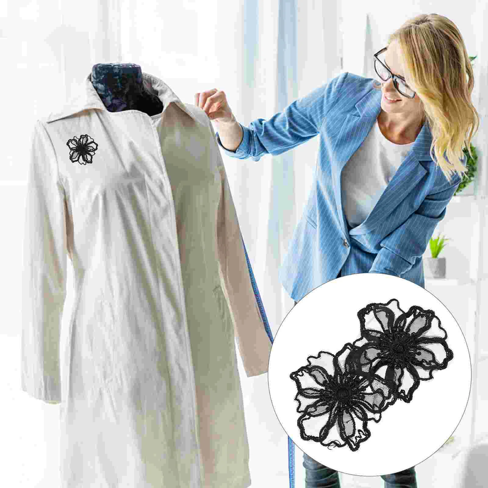 

Flower Lace Patch Applique Patchesembroidery Sew Flowers Floral Embroidered Hat Diy Clothing Sewing Bridal Organza Sequence