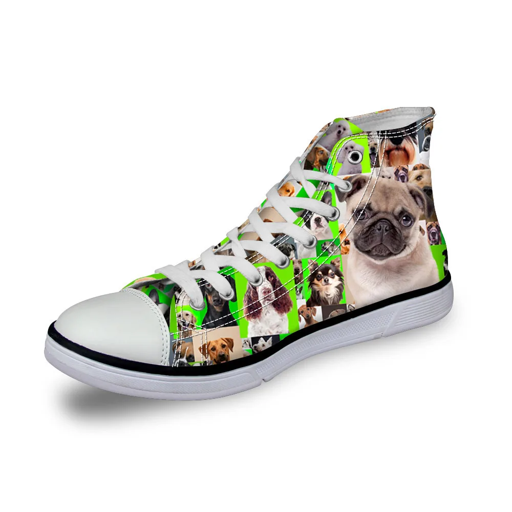 

NOISYDESIGNS Ladies Sneakers Women Pet Dogs Photos 3D Print Vintage Flat Shoes Vulcanized High Top Casual Footwear Girls Fashion