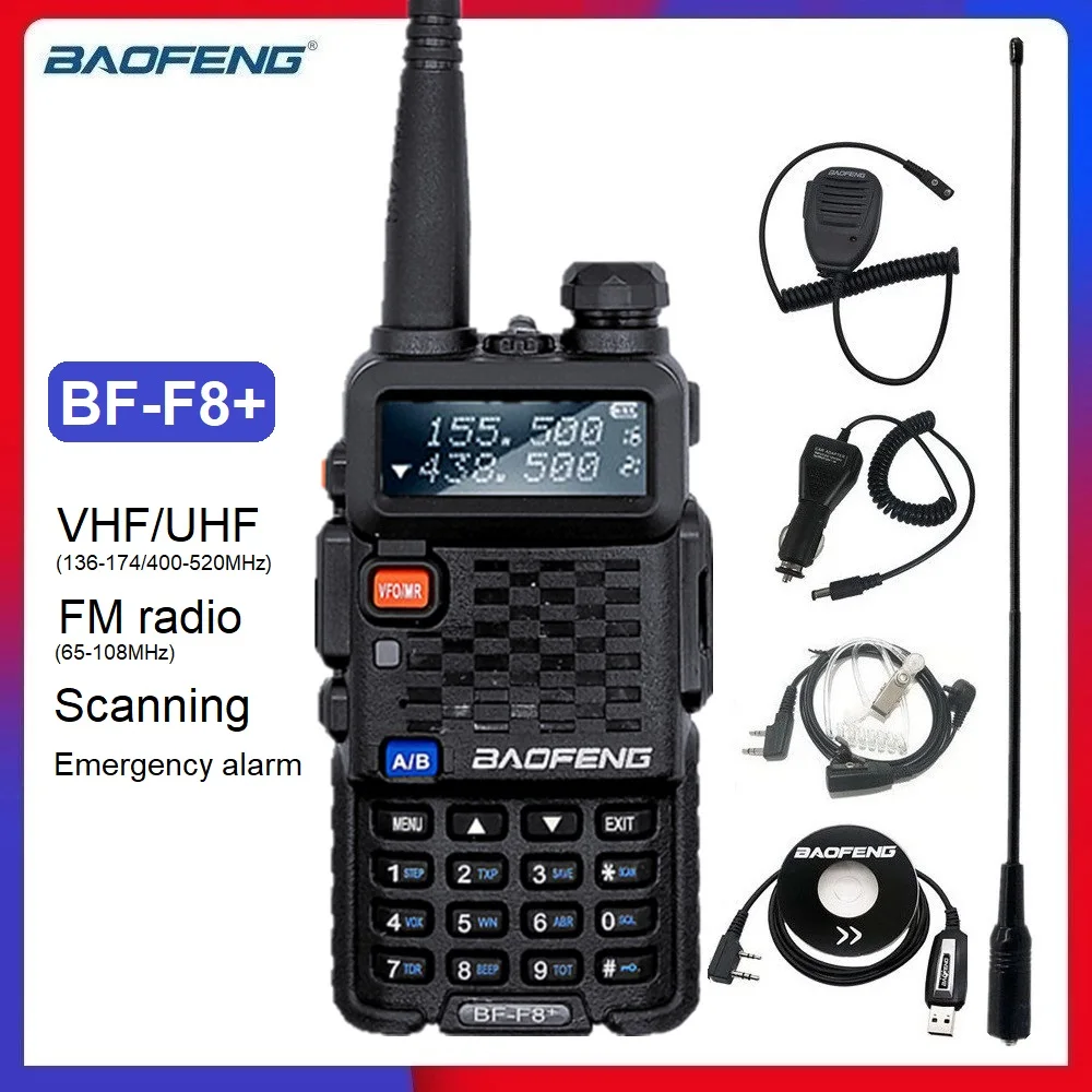 BAOFENG-walkie-talkie F8 BF-F8 PLUS, transceptor hf, estación de Radio CB Ham, UV-5R, escáner de Radio Amateur de largo alcance para camioneros