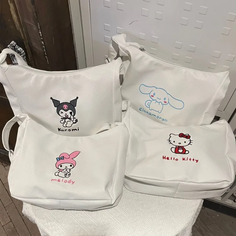 

Sanrio аниме Hello Kitty Kuromi My Melody Cinnamoroll Мультяшные сумки через плечо KT Cat вместительные сумки через плечо для девочек Подарки