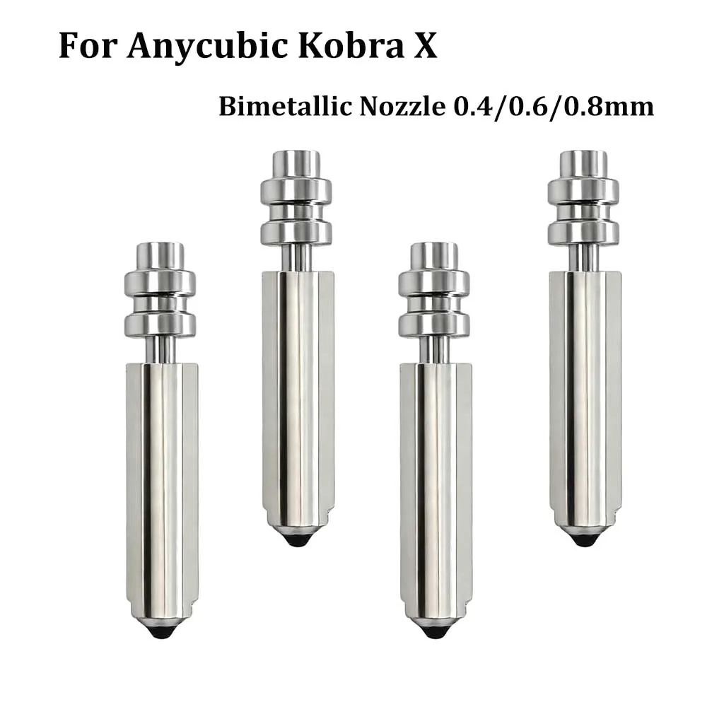 Фото Для Anycubic Kobra X: цельные биметаллические сопла Heatbreak KX 0.6/0.8/0.4 мм, выдерживающие температуру до 300°C ° Аксессуары для 3D-принтеров C Hotend №1