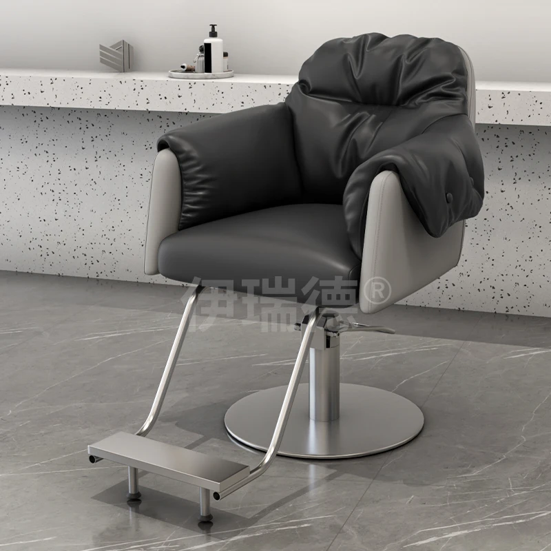Удобное черное парикмахерское кресло современное роскошное вращающееся