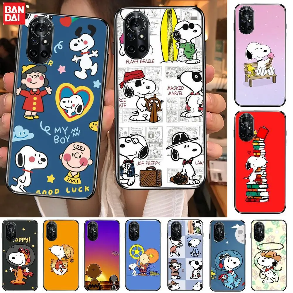 

Anime S-Snoopy Clear Phone Case For Huawei Honor 20 10 9 8A 7 5T X Pro Lite 5G Black Etui Coque Hoesjes Comic Fash design