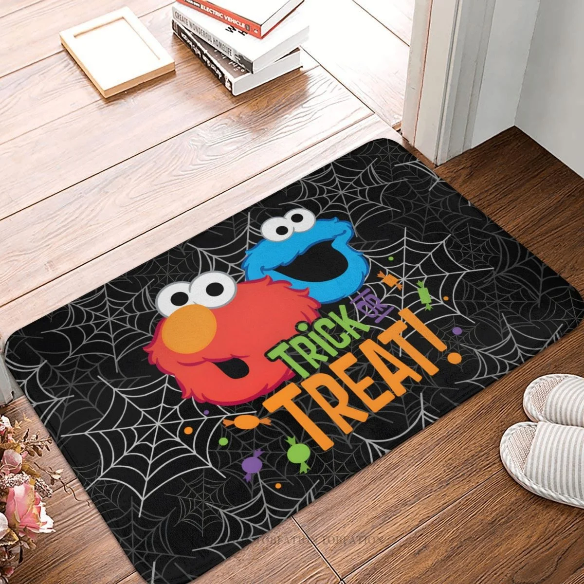 

Sesame Street 80s TV Series Kitchen Non-Slip Carpet Thick Or Treat Elmo Bedroom Mat Entrance Door Doormat Floor Decor Rug