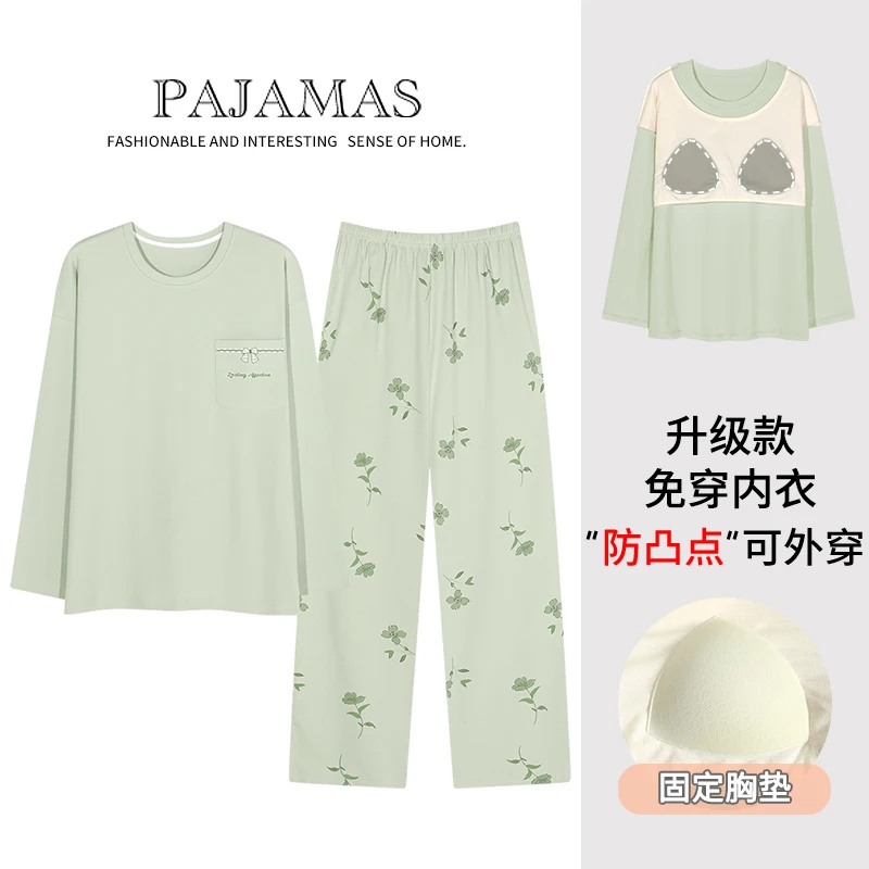 Женская пижама с длинным рукавом большого размера