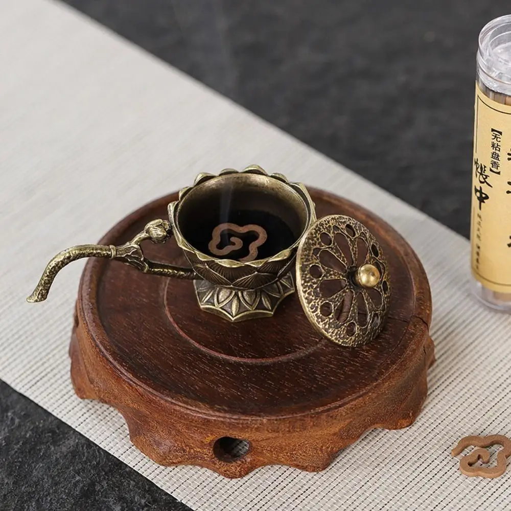 Ручная горелка в виде лотоса для декора комнаты медная лампа стиле ретро с