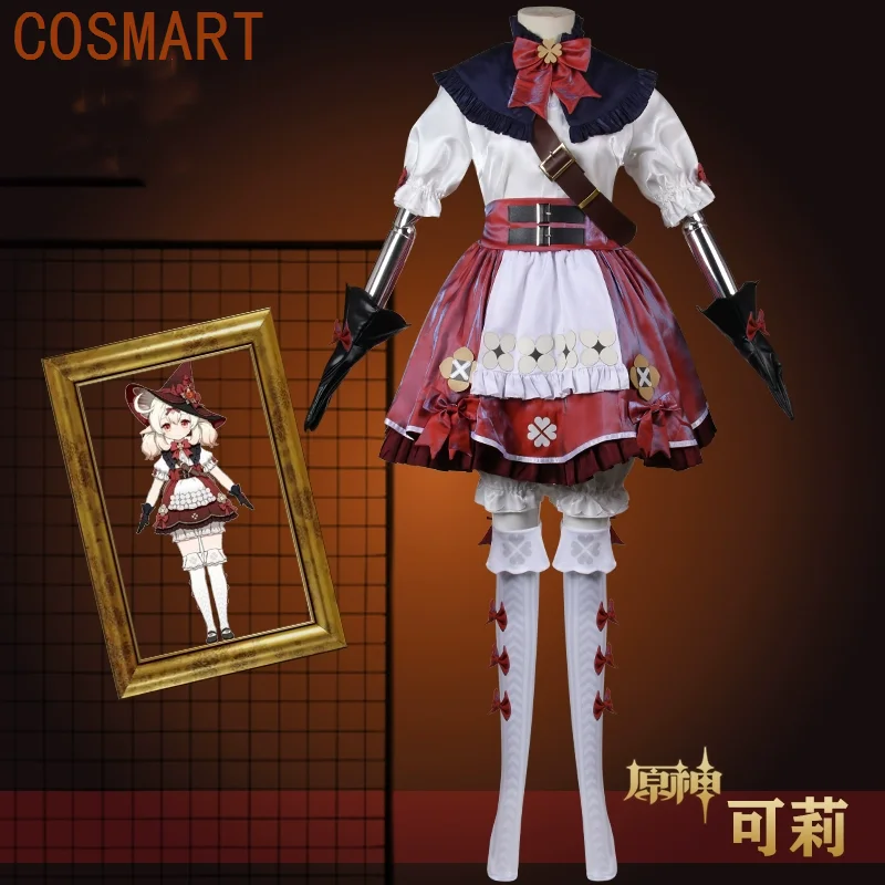 Косплей-костюм COSMART Genshin Impact Klee Qihua Xingzhu, милая ветровка, косплей-костюм, косплей-игра, аниме, униформа для ролевых игр на Хеллоуин