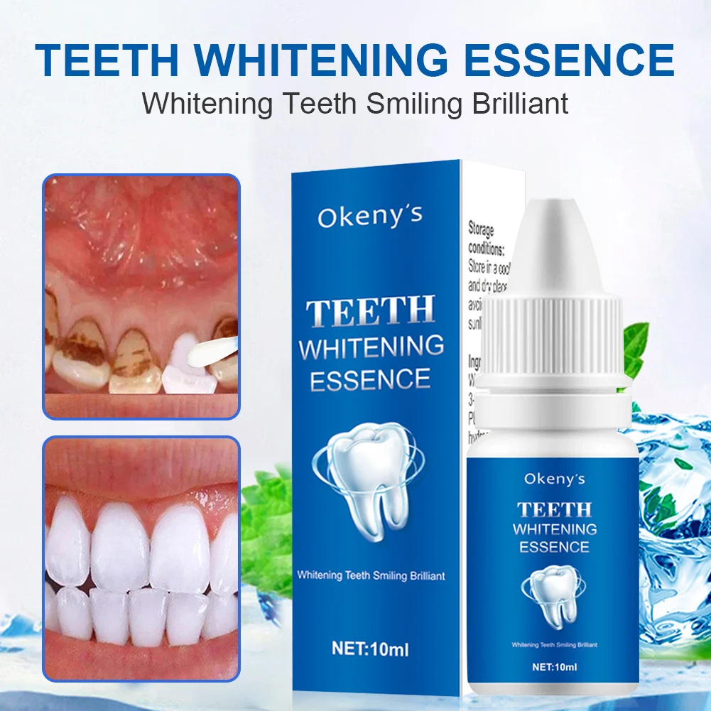 

Teeth Whitening Essence Oral Hygiene Cleansing Remove Plaque Stains Fresh Breath Oral Serum With Cotton Swab Dental Tools 10ml