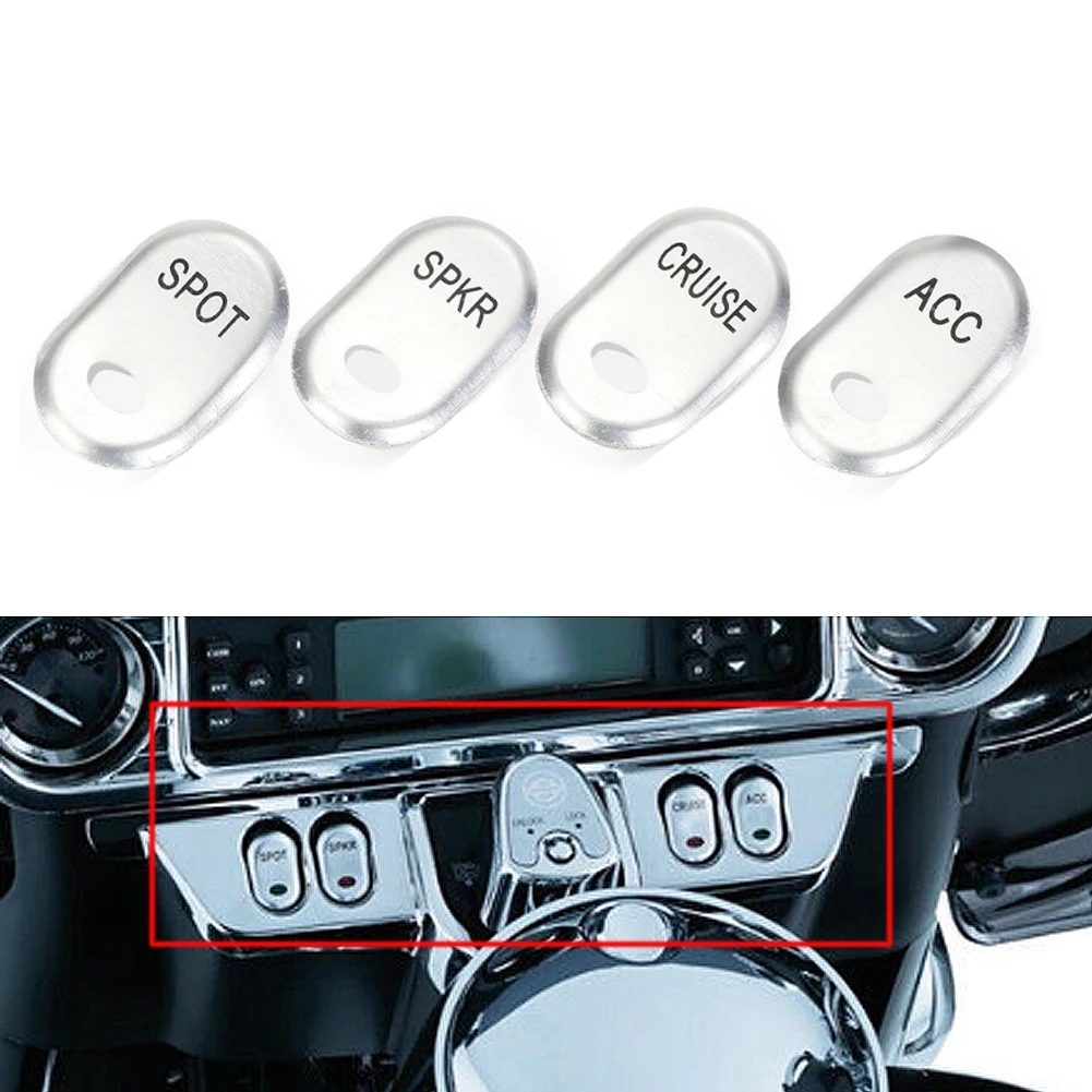 4 шт. для Harley Touring Electra Glide Chrome щеточная клавишная панель Переключатель крышка
