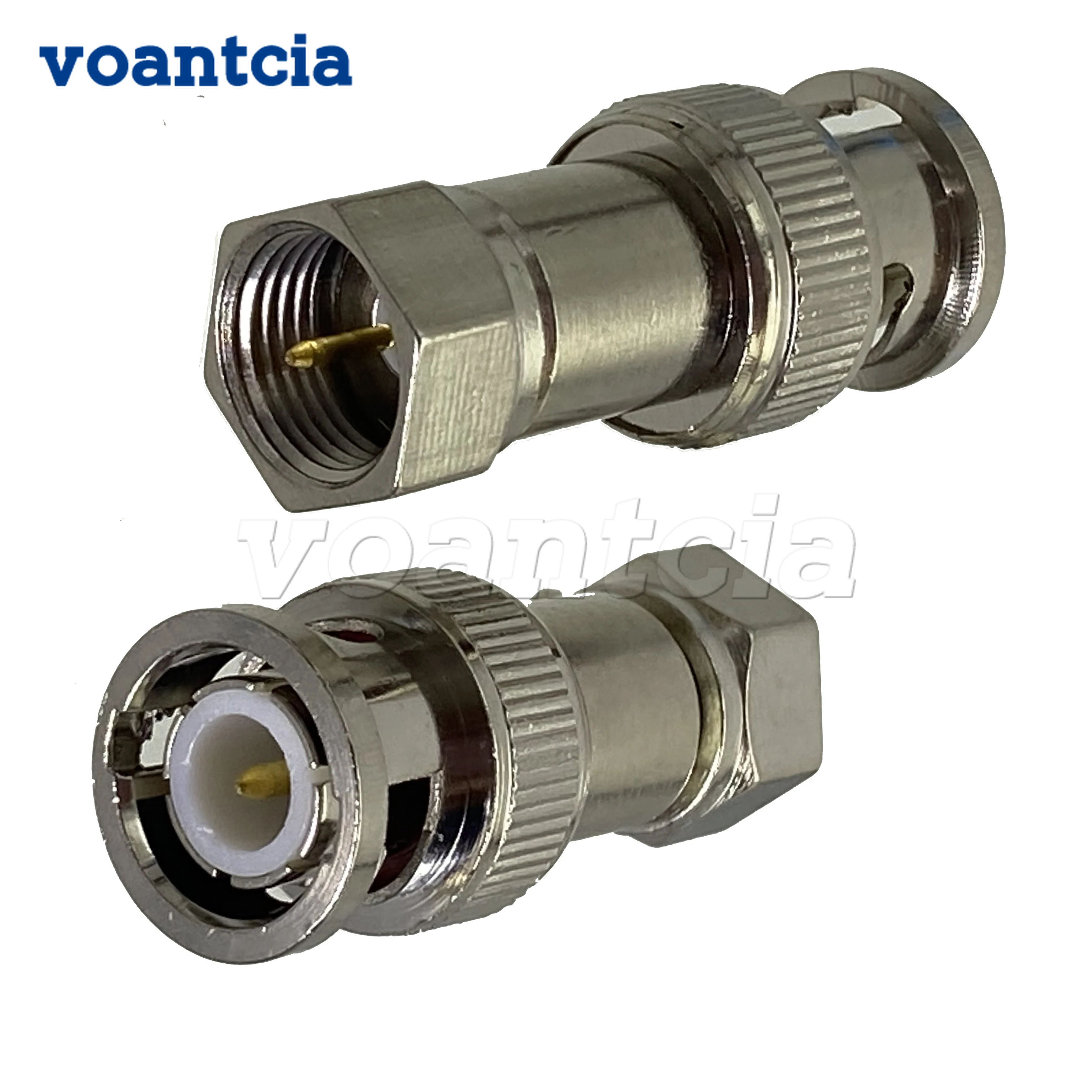 

10pcs Connector Adapter BNC Male Plug to F TV Male Plug RF Coaxial Converter Wire Terminals 50ohm New