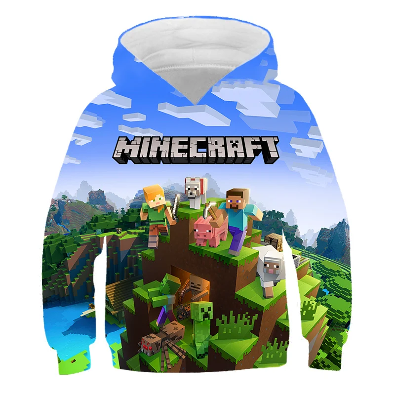 

Детская осенне-зимняя толстовка с 3D принтом Minecrαft, Детская толстовка с длинным рукавом и мультипликационным рисунком, топ для мальчиков, ми...