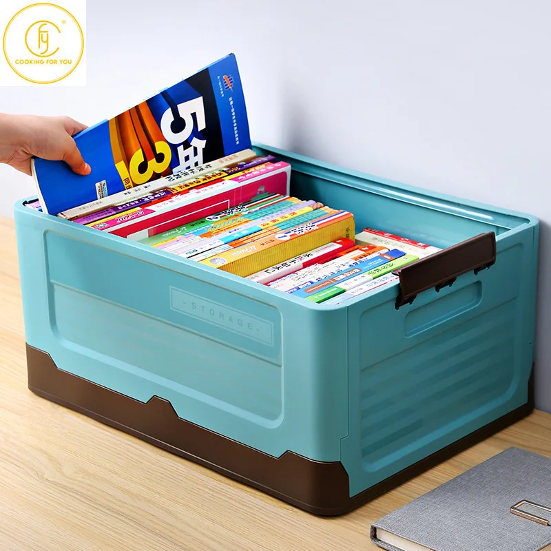 

Plastic Multifunction Books Folding Storage Box Household Desktop Sundries Storage Organization Snacks Toy Makeup Containing Box