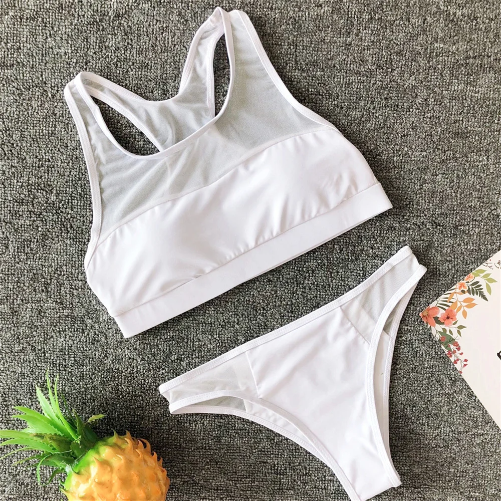 Сетчатый купальник-танкини бикини купальник женский бразильский купальный