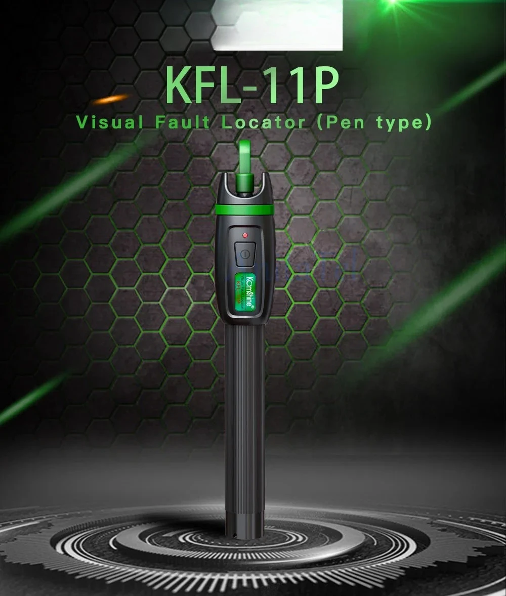 Фото KFI-11 Визуальный локатор неисправностей Komshine KFL-11P 10 20 30 МВт 20 км Тип пера VFL Дополнительный разъем LC №5